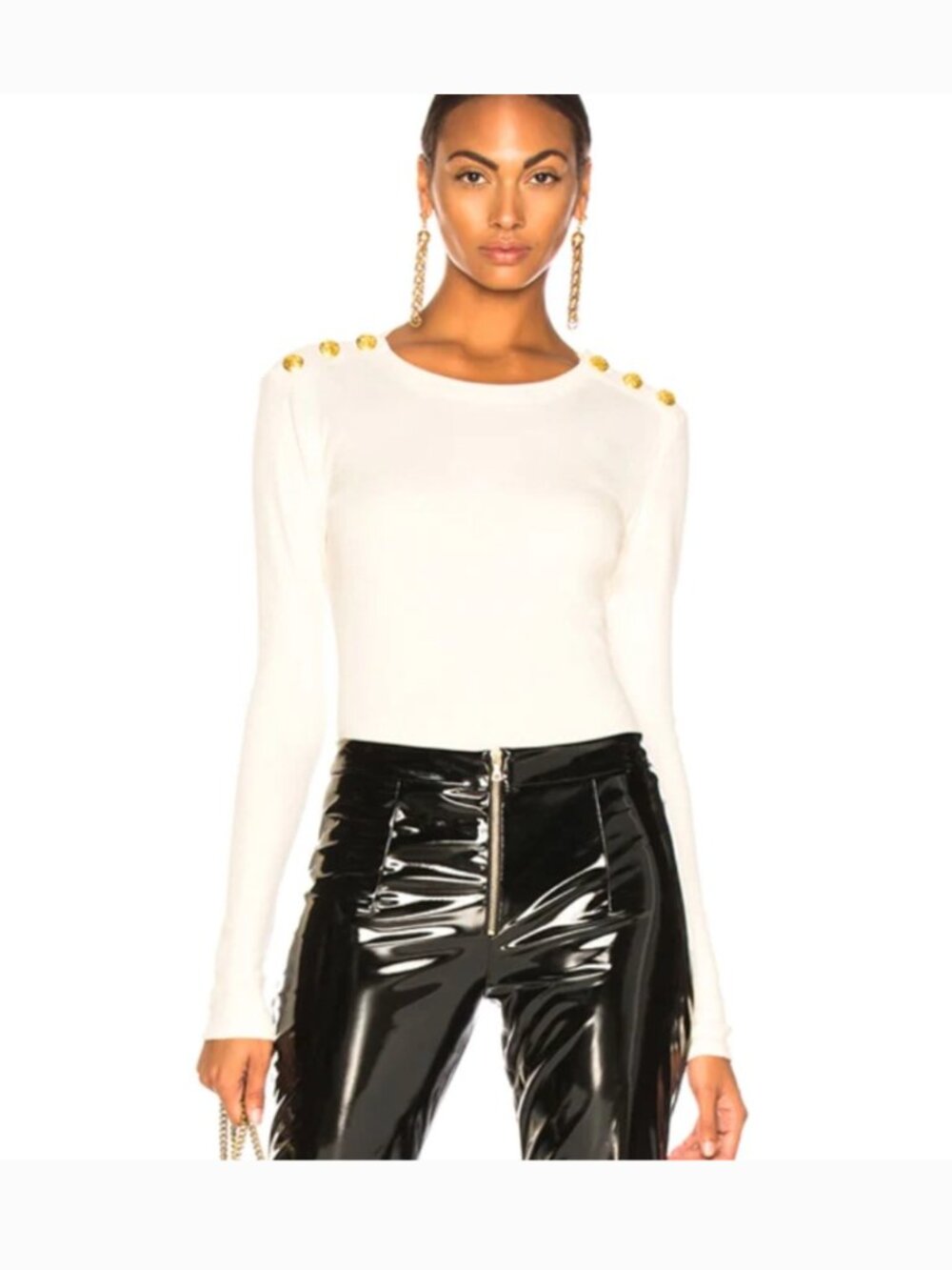 Veronica Beard Mayer Long Sleeve White Ribbed Crew Neck Top S - Picture 9 of 13